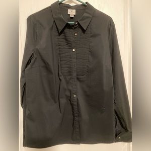 Black XL long sleeve button down top - Worthington - like new